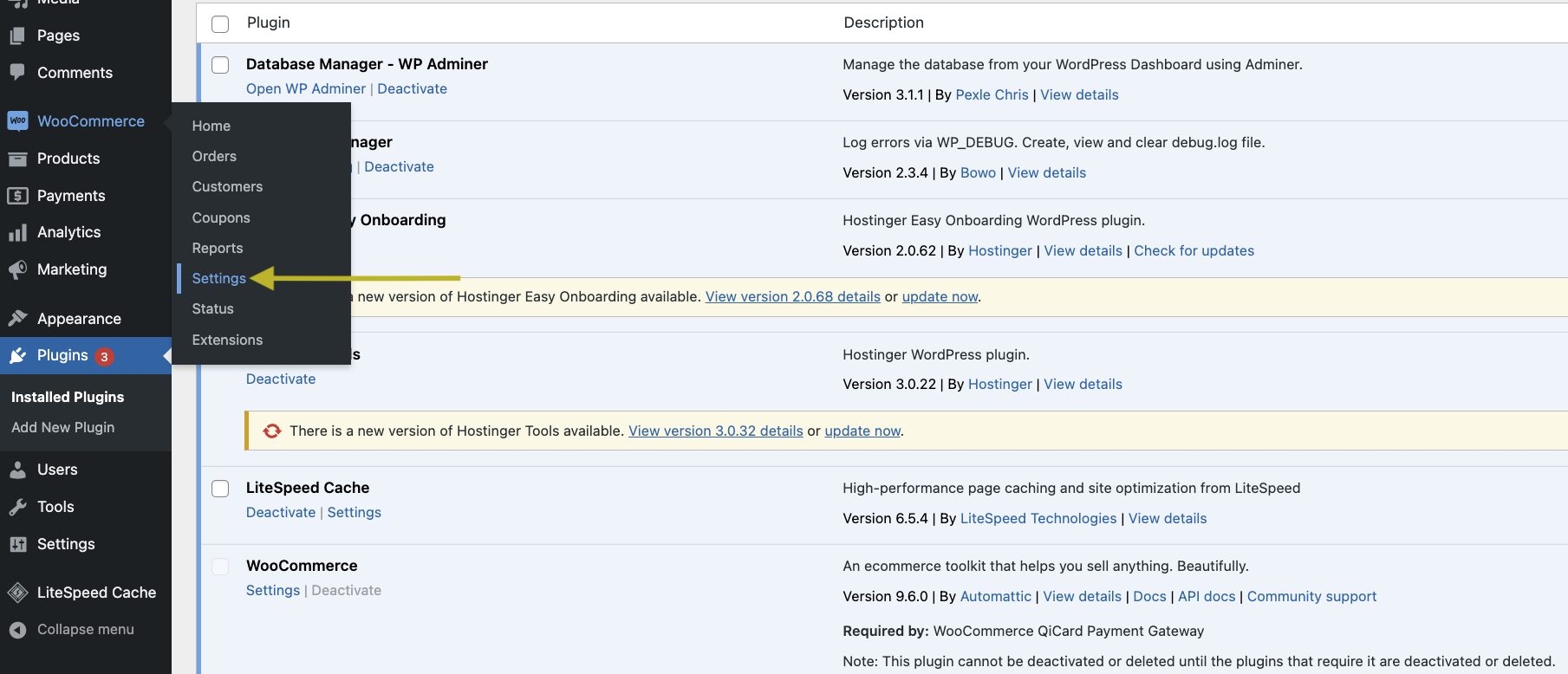 Woocommerce Settings