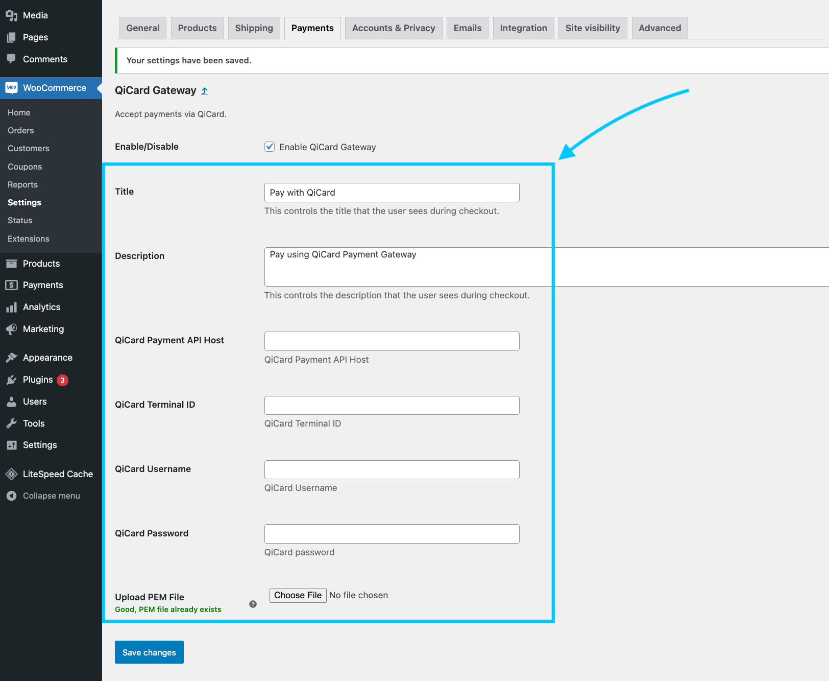 Payment Gateway Settings